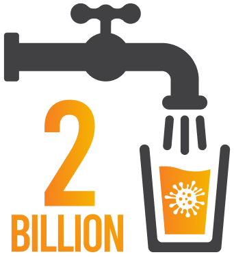 2 billion people drink contaminated water graphic