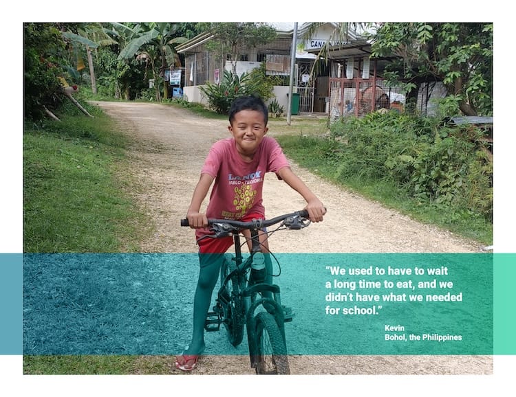 A quote by a child while on a bicycle outdoors