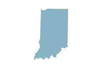 A graphic of the state of Indiana