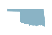 A graphic of the state of Oklahoma