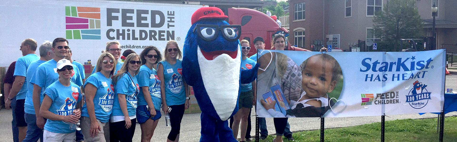 Volunteers at a Feed the Children and StarKist event