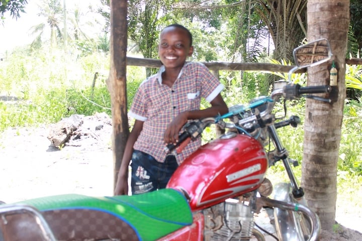 Sukhery with a motorcycle