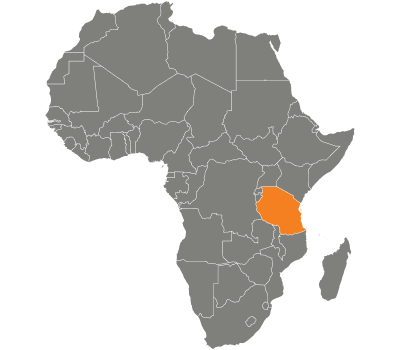 A graphic highlighting Tanzania within the African Continent