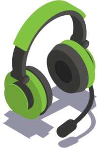A gaming headset in color